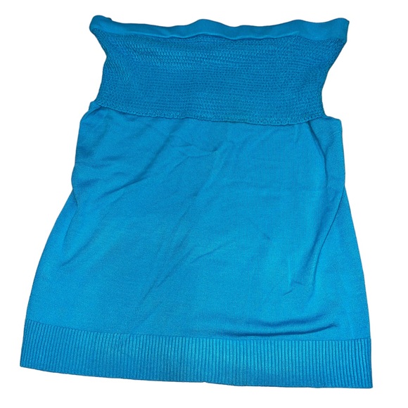 NEW Cable & Gauge Bright Blue Off the Shoulder Knit Blouse Women’s Size Large - Picture 7 of 8